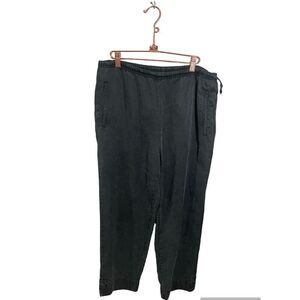 Ojai Side Tie Drawstring Waist Pants Women’s‎ Medium Tencel Lagenlook Black
